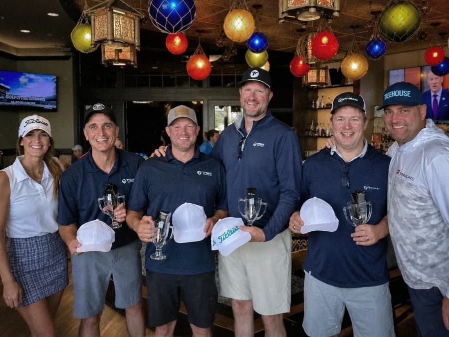 Friends of Aviation members celebrating at the clubhouse